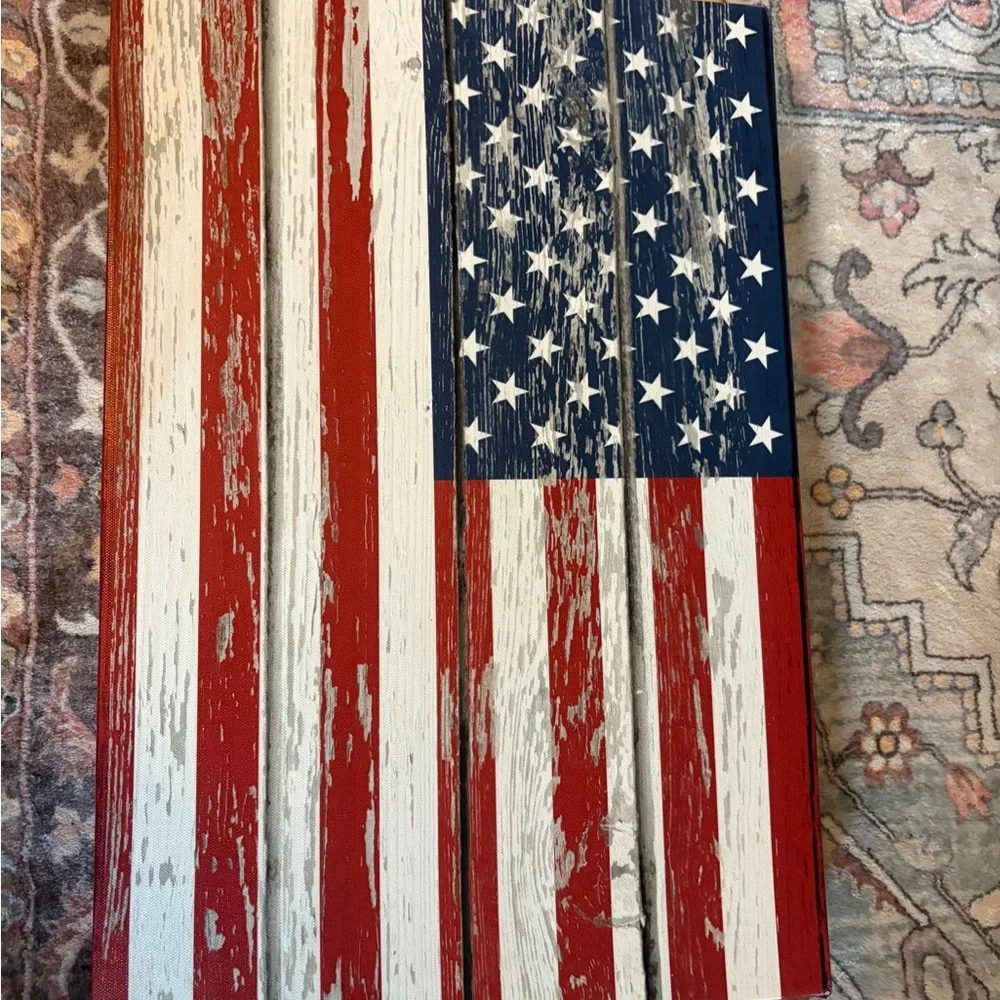 Vintage Americana Wall Art  & Shower Curtain Set